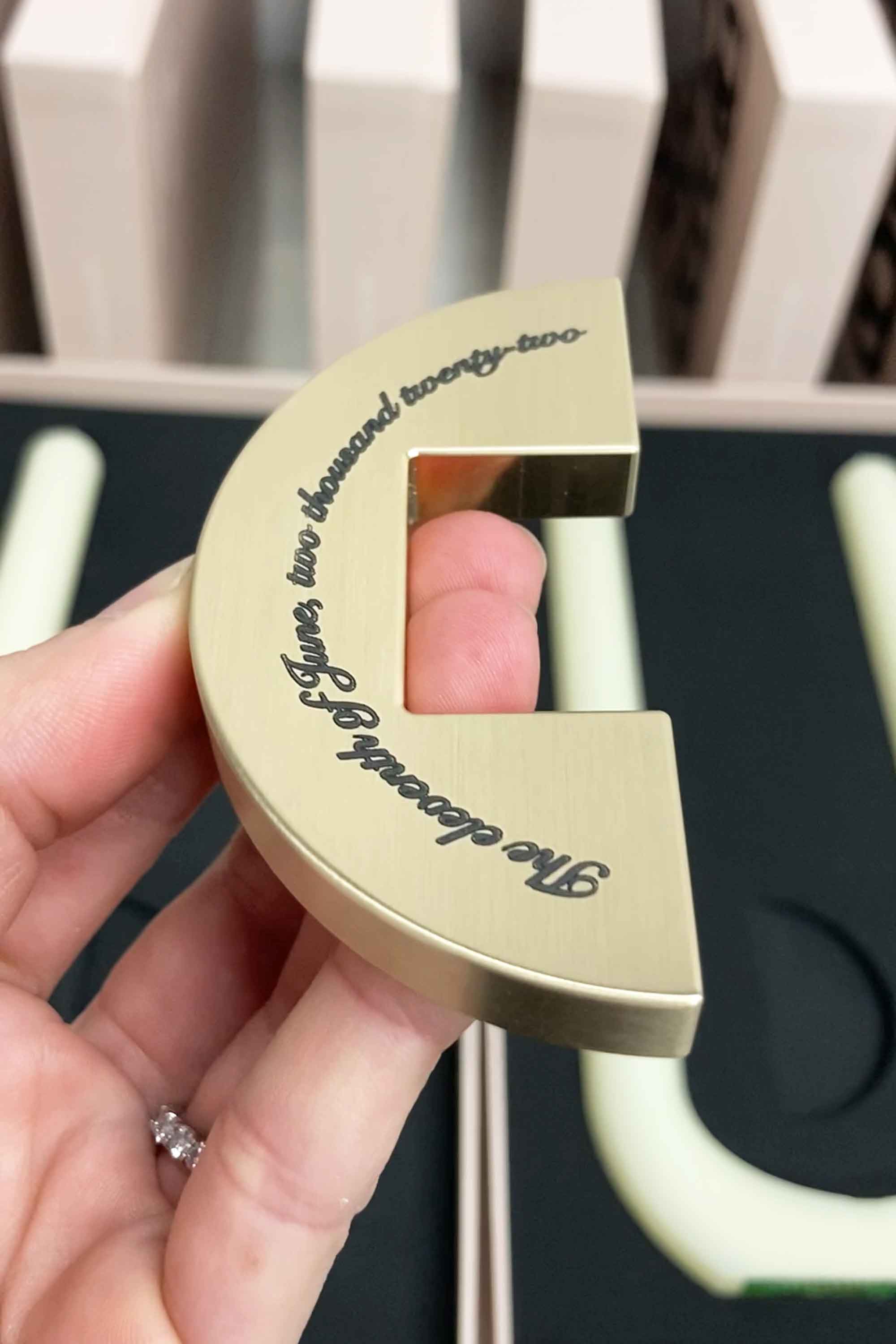 Custom U Candle Holder Engraving